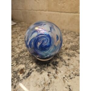 Glass Eye Studio Art Glass Paperweight Handblown Sea Shells Beach Sand 4" Tall